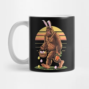 Funny Bigfoot Easter Basket Bunny Bigfoot Boys Vintage Retro Mug